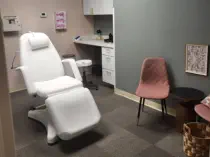 Elegant treatment room inside Kansas City's premier Aesthetics For Women medical spa, featuring professional equipment and comfortable, stylish décor. Experience Missouri's most relaxing aesthetic environment where KC's discerning clients receive personal